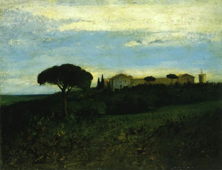 Gustave Courbet View of La Tour de Farges